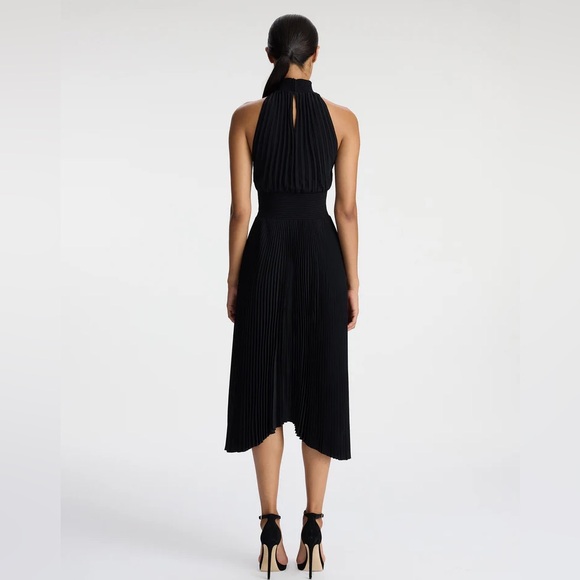 ALC Renzo Sleeveless Mock Neck Pleated Dress Size 4 Solid Black. Worn 1 time. - Picture 8 of 10
